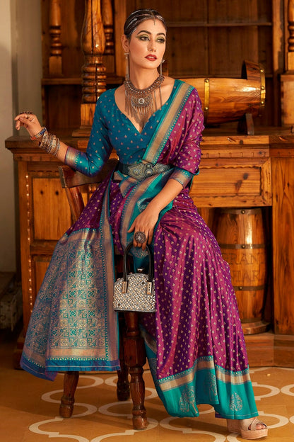 Purple Colour Soft Banarasi Silk Woven Work Saree SD1290088 A