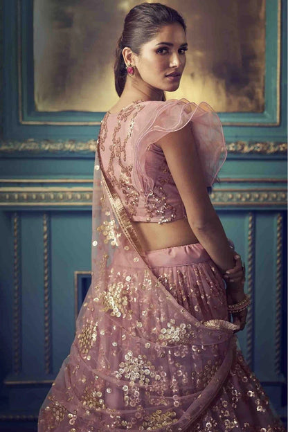 Purple Colour Soft Net Embroidery Lehenga Choli LC1080375 B