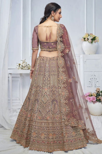 Purple Colour Soft Net Embroidery Lehenga Choli LC1111362 A