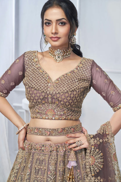 Purple Colour Soft Net Embroidery Lehenga Choli LC1111362 B