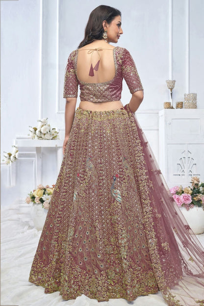 Purple Colour Soft Net Embroidery Lehenga Choli LC1111369 A