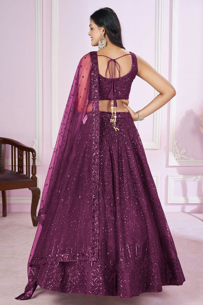 Purple Colour Soft Net Lehenga Choli LC1010287 1
