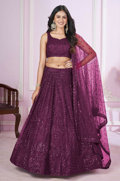 Purple Colour Soft Net Lehenga Choli LC1010287