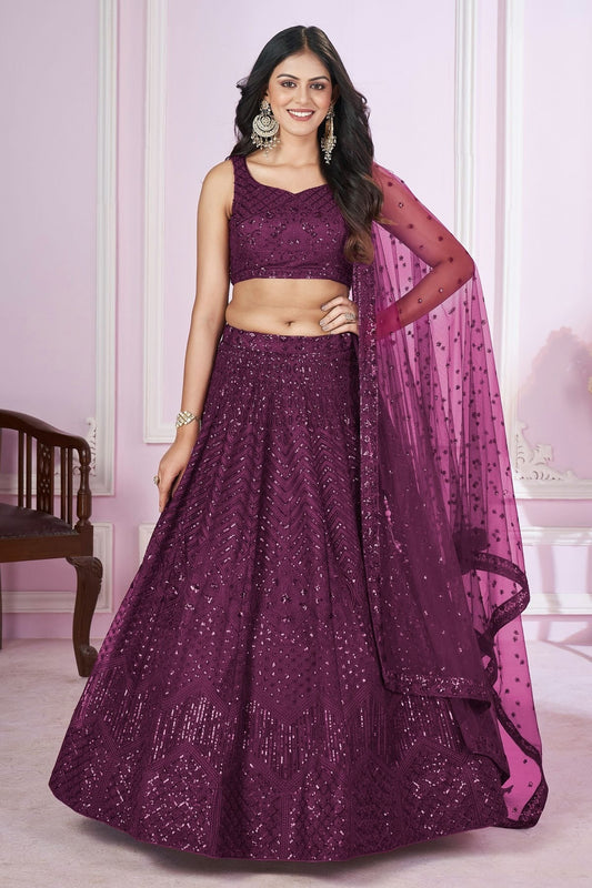 Purple Colour Soft Net Lehenga Choli LC1010287