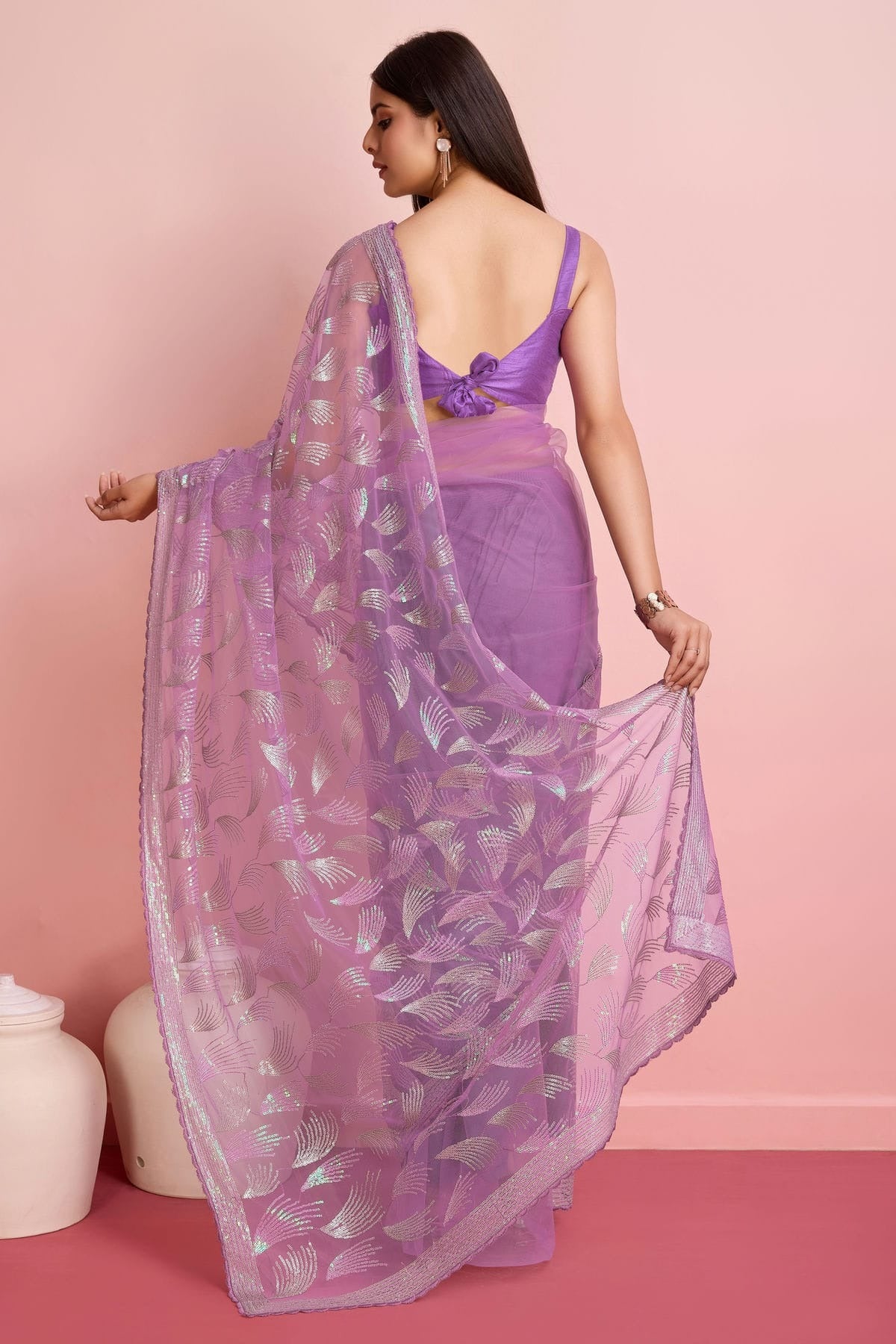 Purple Colour Soft Net Saree SD1110443 A