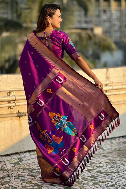Purple Colour Soft Silk Paithani Saree SD1112191 A