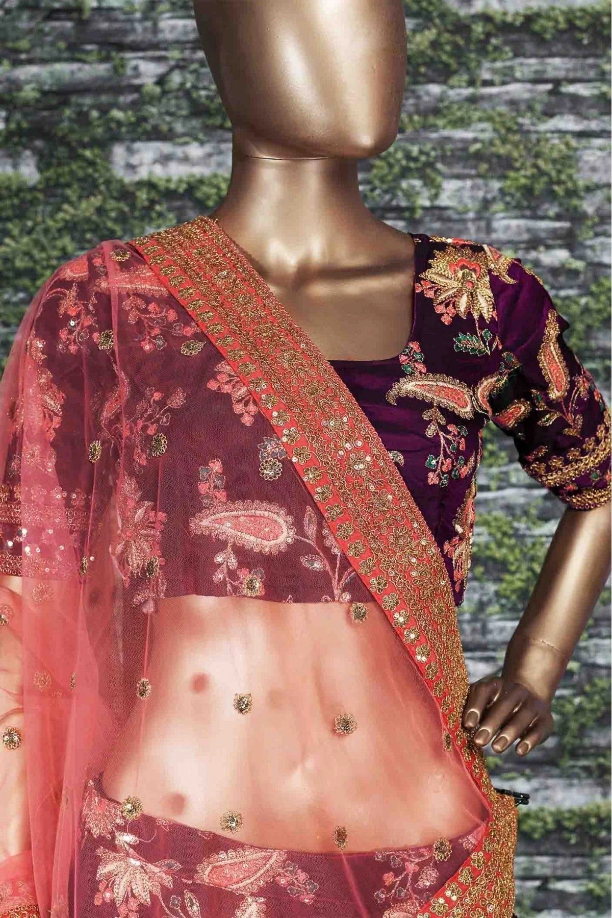 Purple Colour Taffeta Silk Lehenga Choli LC1010026 B