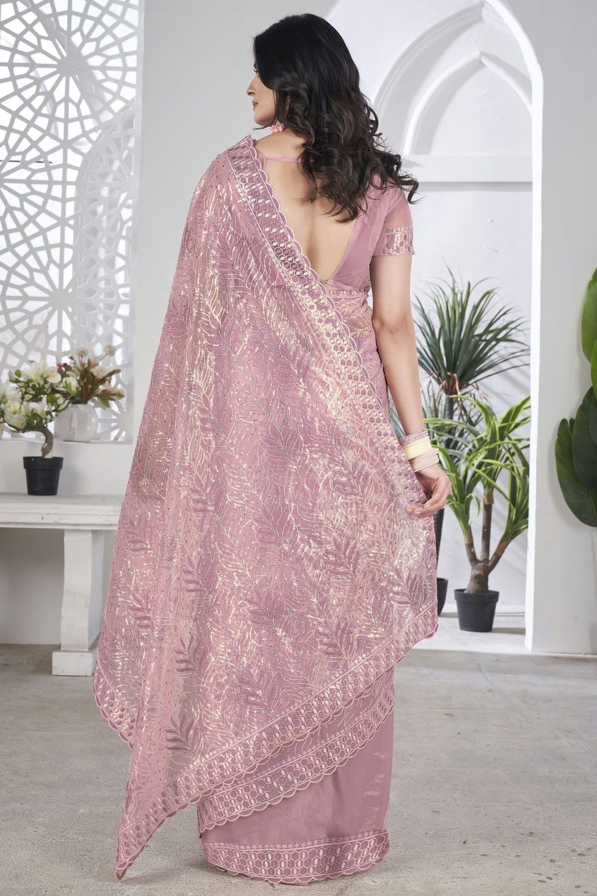 Purple Colour Tissue Net Designer Saree SD1112579 A