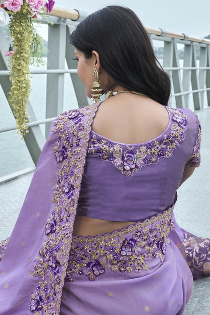 Purple Colour Tissue Silk Designer Saree SD1110969 A