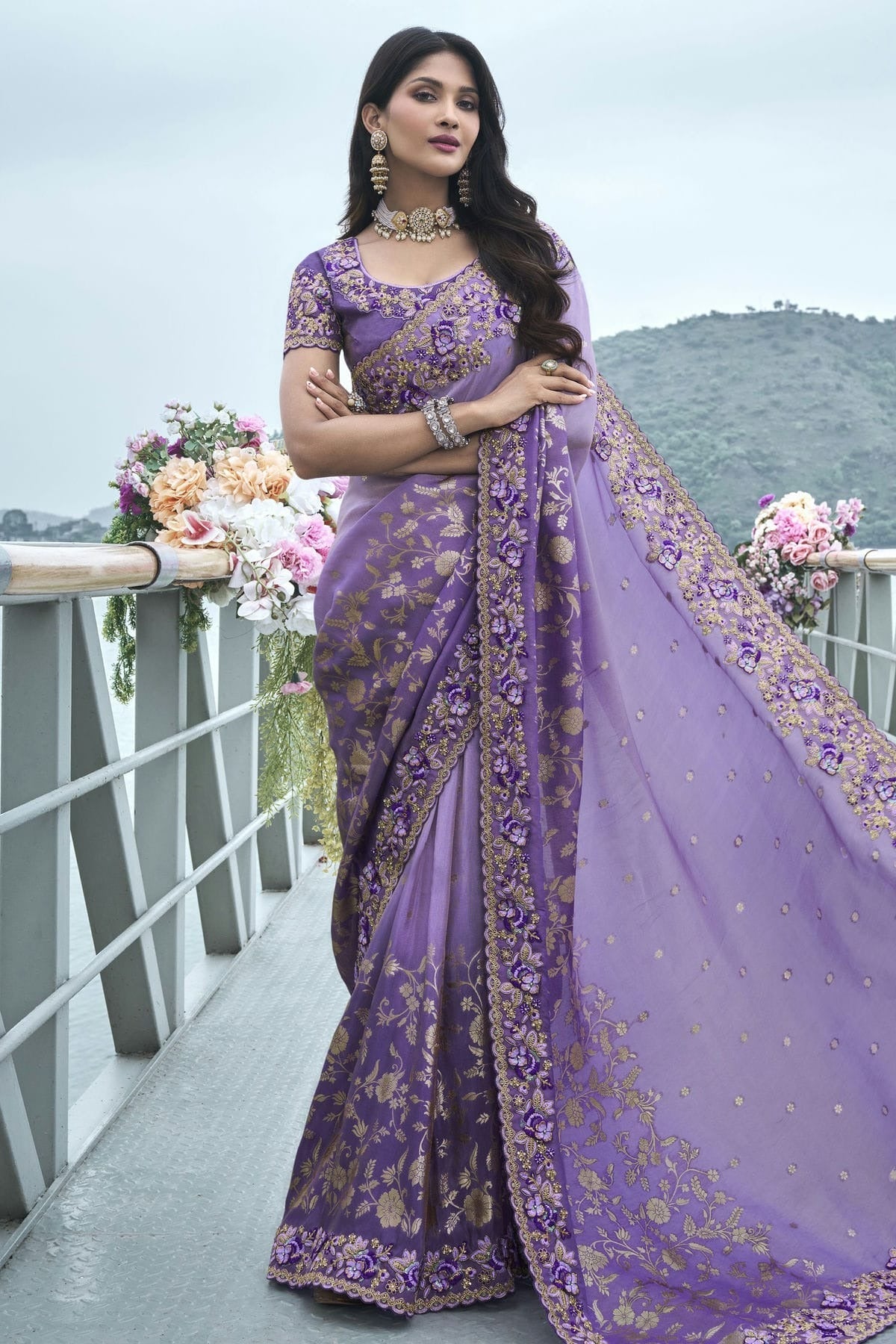 Purple Colour Tissue Silk Designer Saree SD1110969