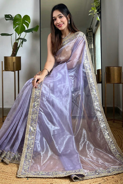 Purple Colour Tissue Silk Designer Saree SD1111784 A
