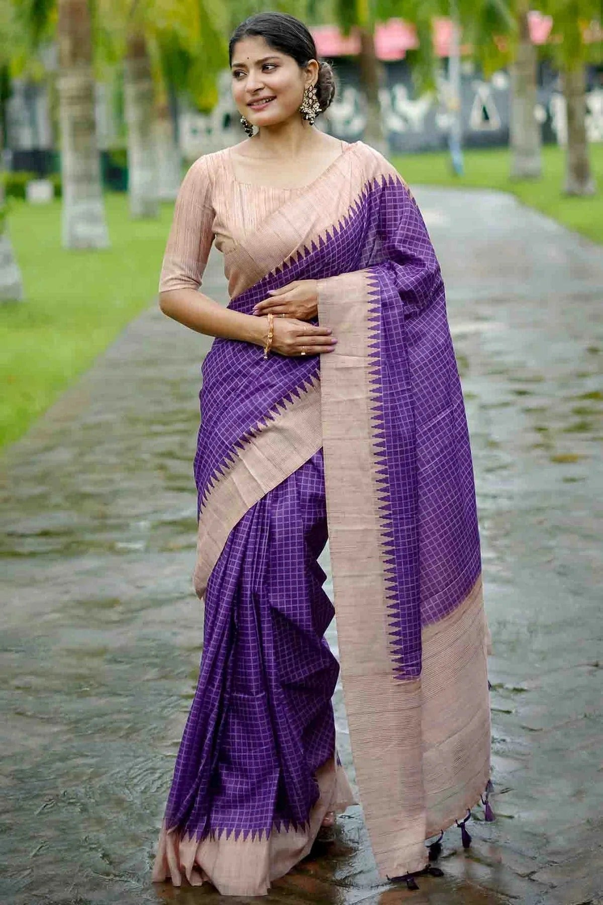 Purple Colour Tussar Silk Traditional Saree SD1260072