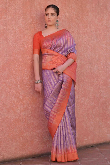 Purple Colour Tussar Silk Traditional Saree SD1260078 A