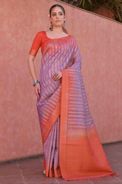 Purple Colour Tussar Silk Traditional Saree SD1260078