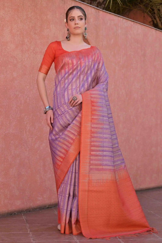 Purple Colour Tussar Silk Traditional Saree SD1260078