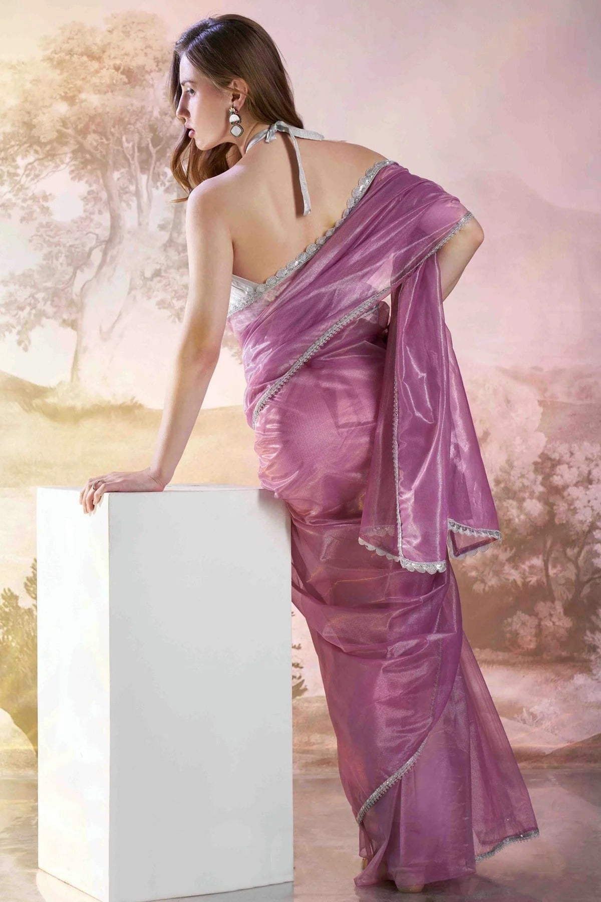 Purple Colour Twill Net Designer Saree SD1113021 A