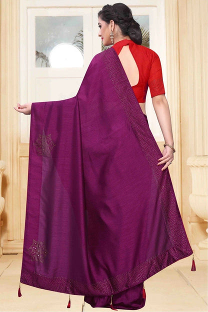 Purple Colour Vichitra Silk Designer Saree SD1120618 A