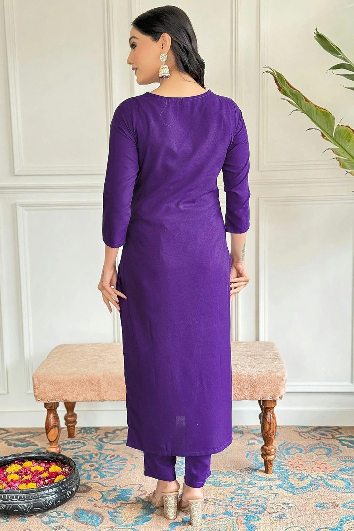 Purple Colour Viscose Rayon Stitched Salwar Suit SS1111962 A