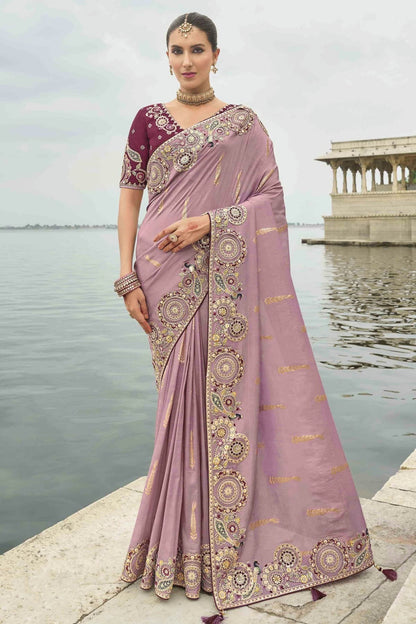 Purple Colour Viscose Tissue Silk Designer Saree SD1112655