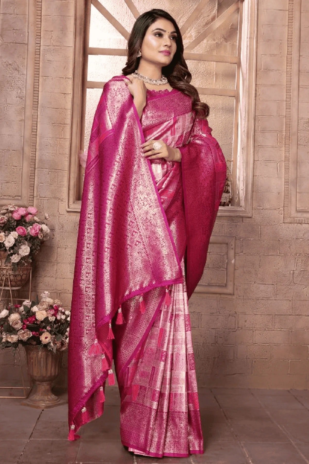 Purple Colour Woven Work Banarasi Chaturi Silk Traditional Saree SD1250276 A