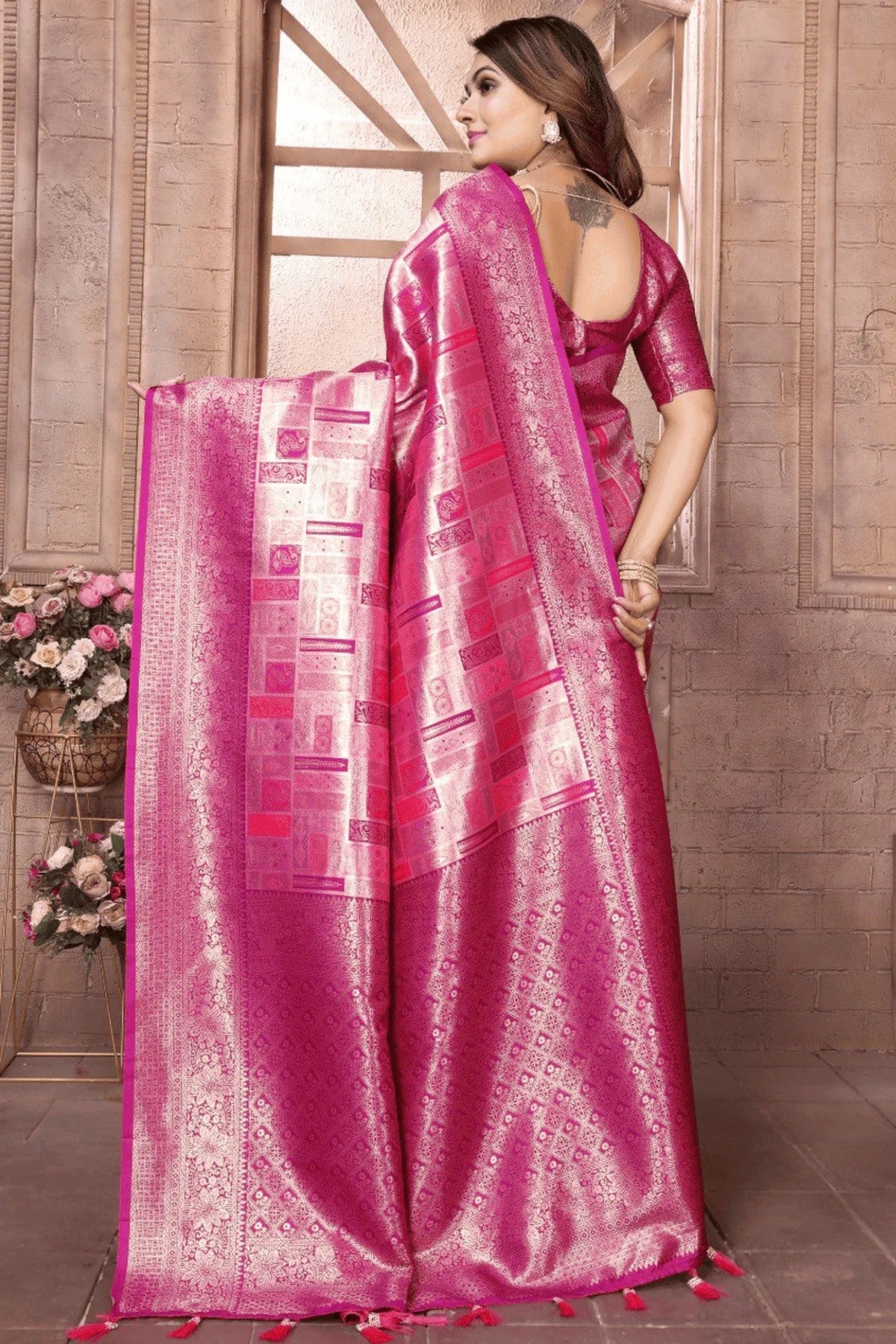Purple Colour Woven Work Banarasi Chaturi Silk Traditional Saree SD1250276 B
