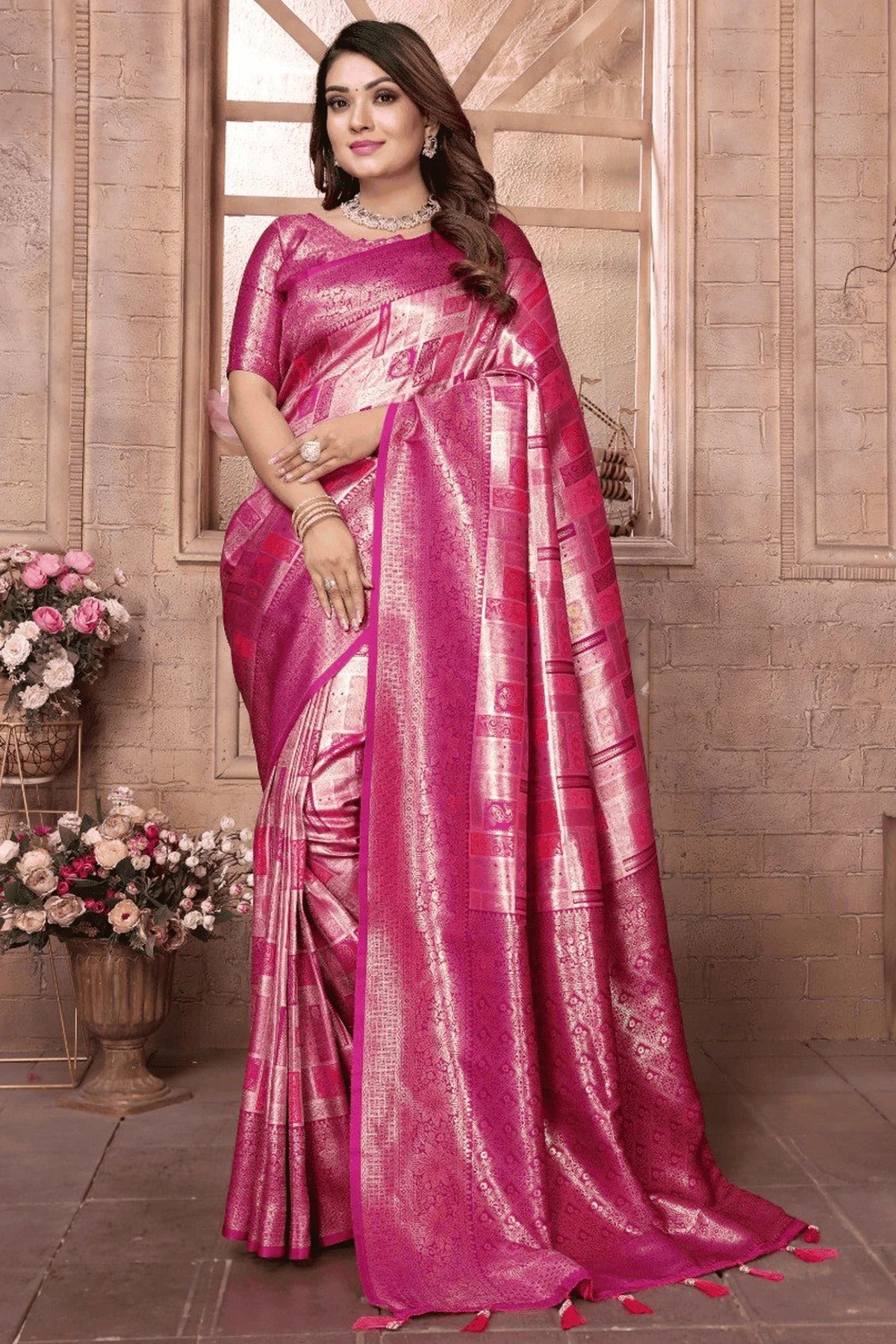 Purple Colour Woven Work Banarasi Chaturi Silk Traditional Saree SD1250276