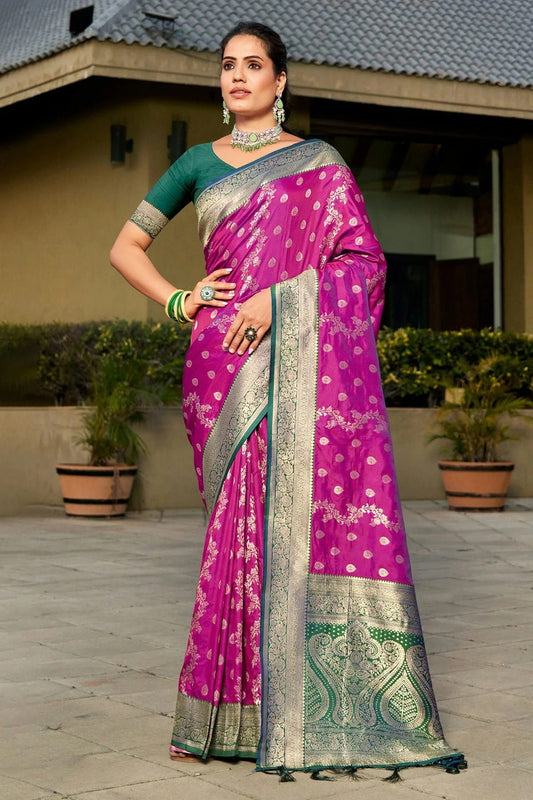 Purple Colour Woven Work Banarasi Silk Saree SD1101780