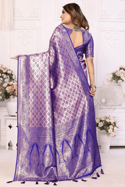 Purple Colour Woven Work Banarasi Silk Traditional Saree SD1250240 B