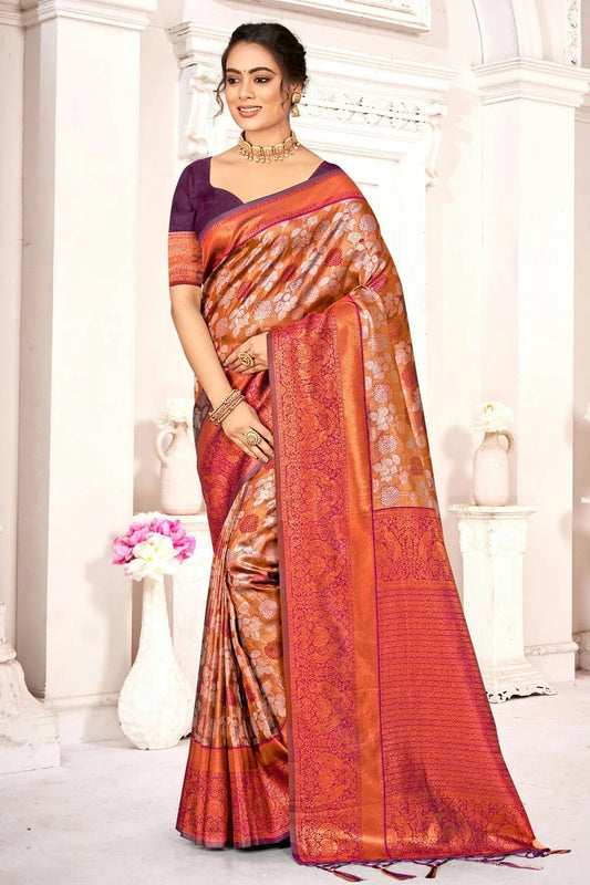 Purple Colour Woven Work Kanjivaram Silk Saree SD1102057