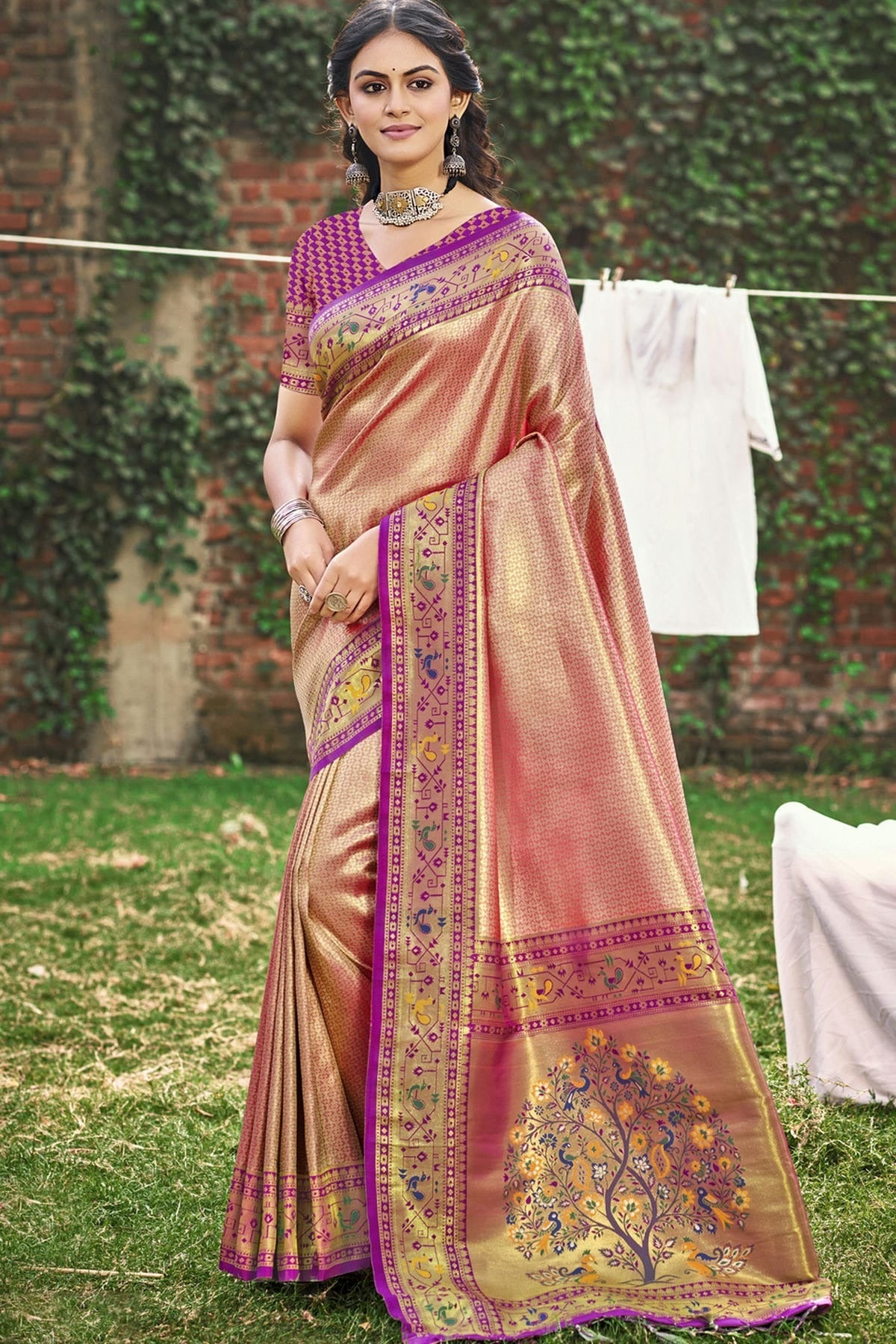 Purple Colour Woven Work Paithani Silk Traditional Saree SD1103264