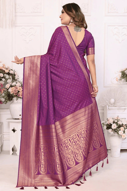 Purple Colour Woven Work Soft Silk Traditional Saree SD1250282 B