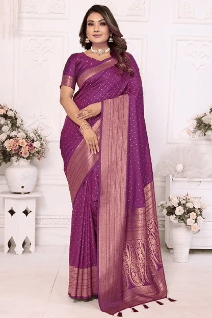 Purple Colour Woven Work Soft Silk Traditional Saree SD1250282