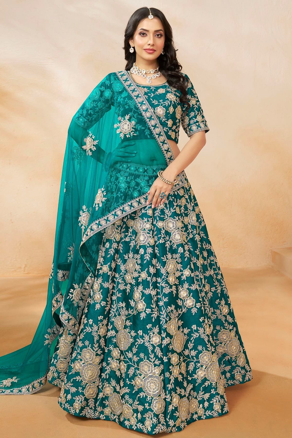 Rama Green Colour Art Silk Lehenga Choli LC1050633 A
