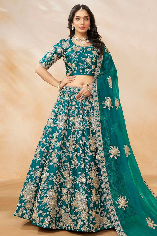 Rama Green Colour Art Silk Lehenga Choli LC1050633