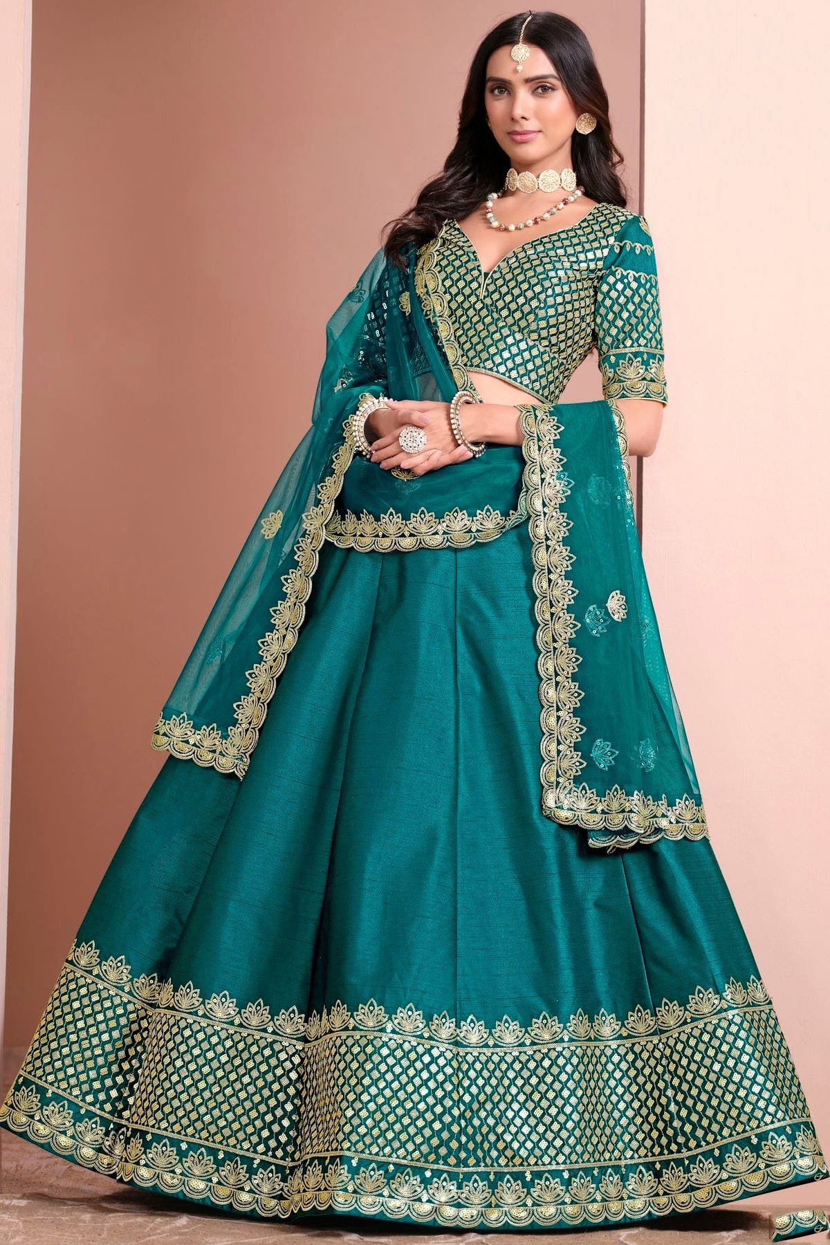Rama Green Colour Art Silk Lehenga Choli LC1050691 A