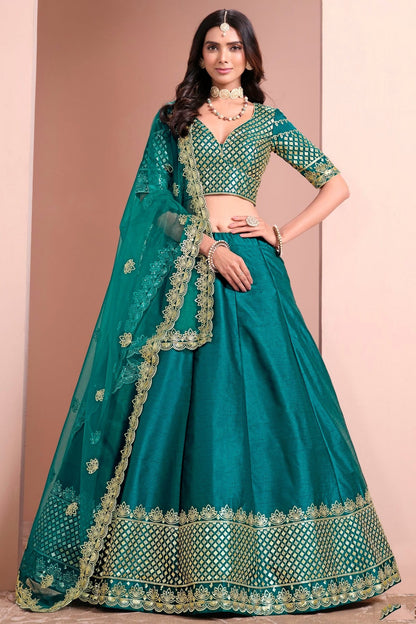 Rama Green Colour Art Silk Lehenga Choli LC1050691
