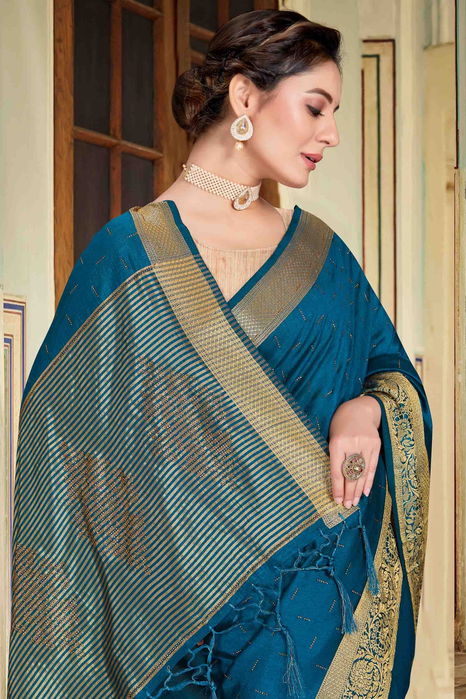 Rama Green Colour Banarasi Art Silk Designer Saree SD1121118 A