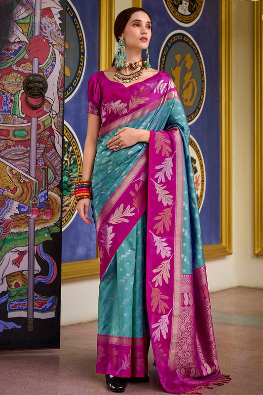 Rama Green Colour Banarasi Silk Traditional Saree SD1290190