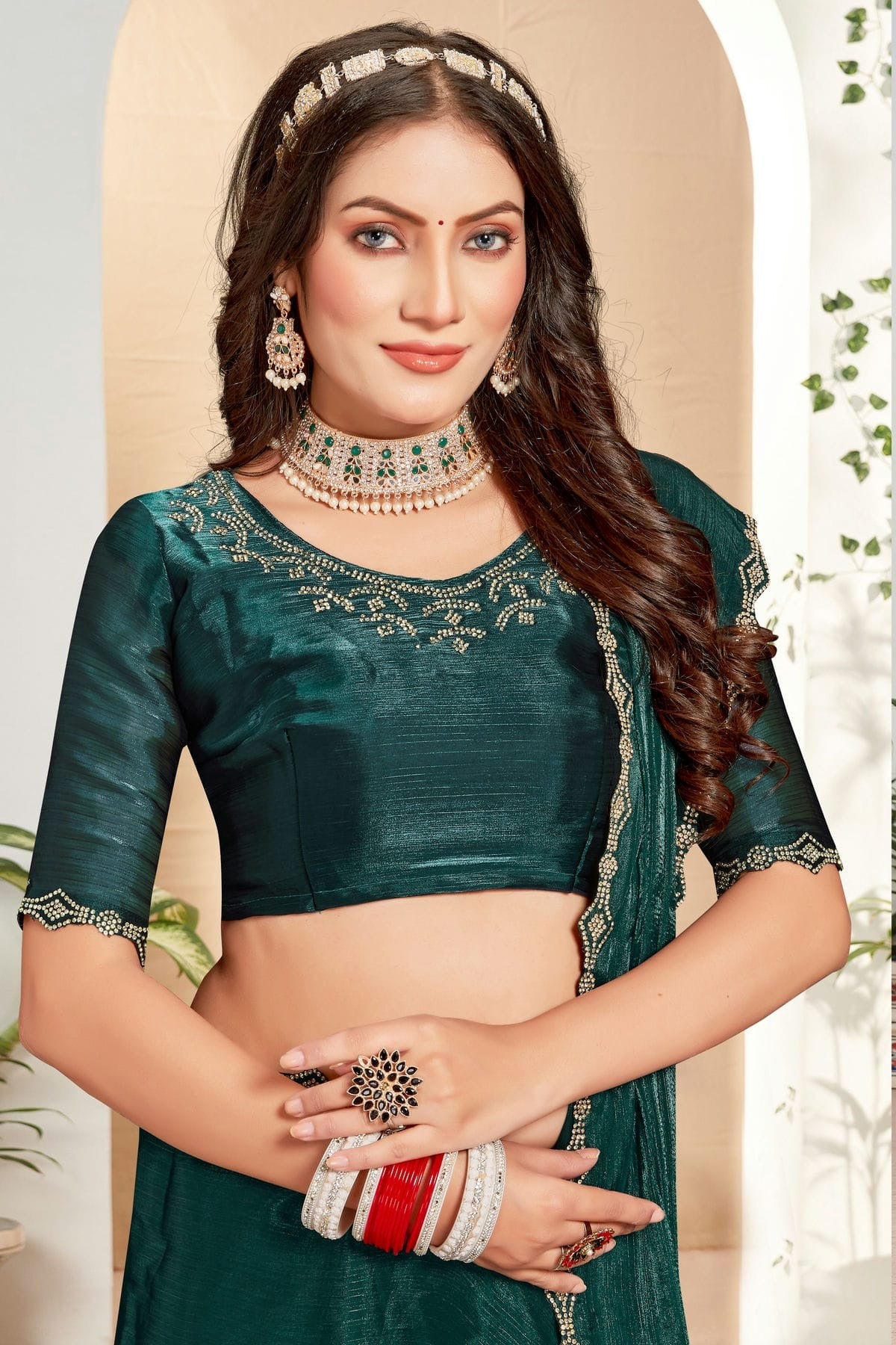 Rama Green Colour Burberry Silk Designer Saree SD1121820 A