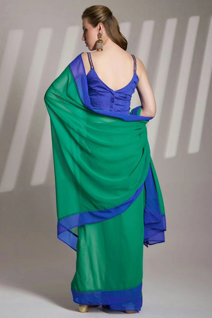 Rama Green Colour Chiffon Saree SD1112770 A