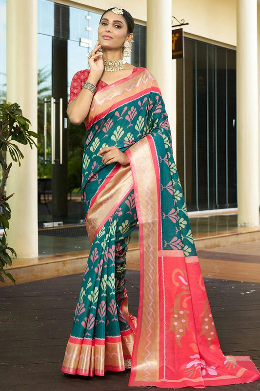 Rama Green Colour Crepe Traditional Saree SD1111907