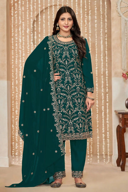 Rama Green Colour Faux Georgette Pant Style Suit SM1050588