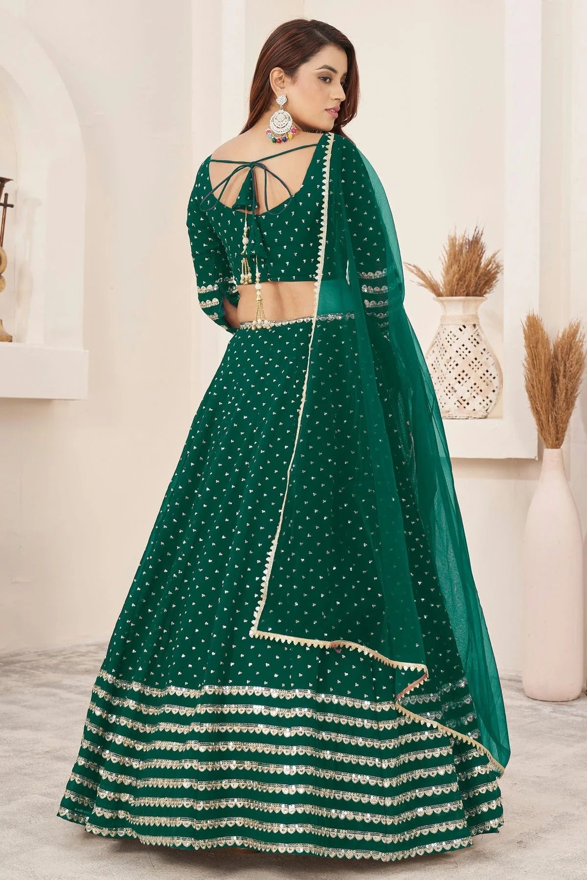 Rama Green Colour Georgette Lehenga Choli LC1010272 1