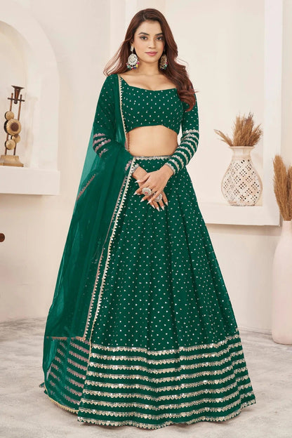 Rama Green Colour Georgette Lehenga Choli LC1010272