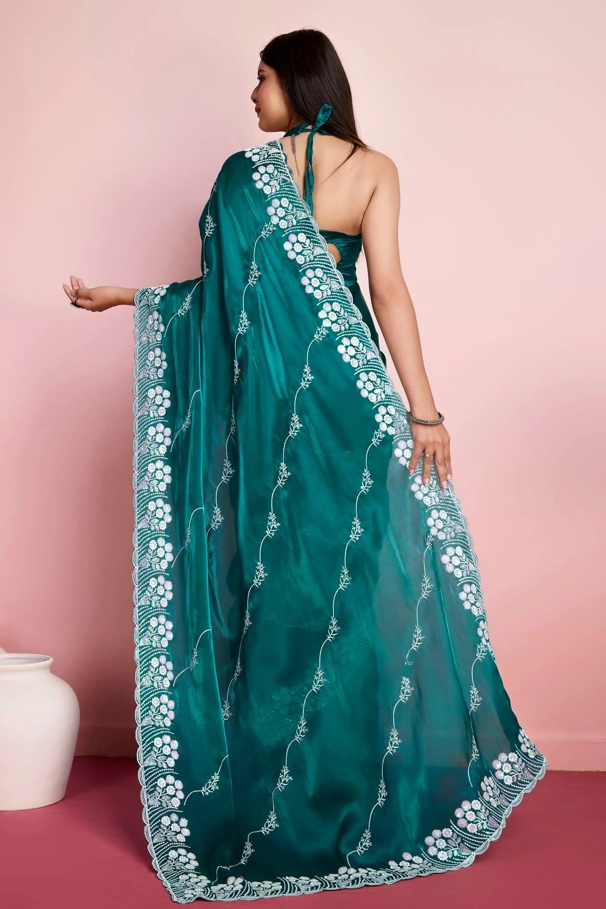 Rama Green Colour Jimmy Choo Saree SD1110456 A