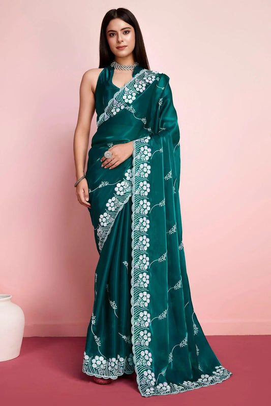 Rama Green Colour Jimmy Choo Saree SD1110456