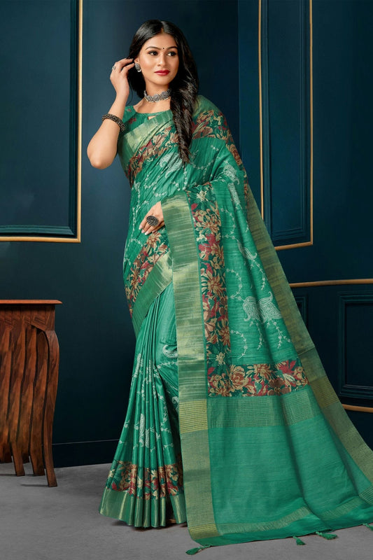 Rama Green Colour Kotha Silk Traditional Saree LC1121649