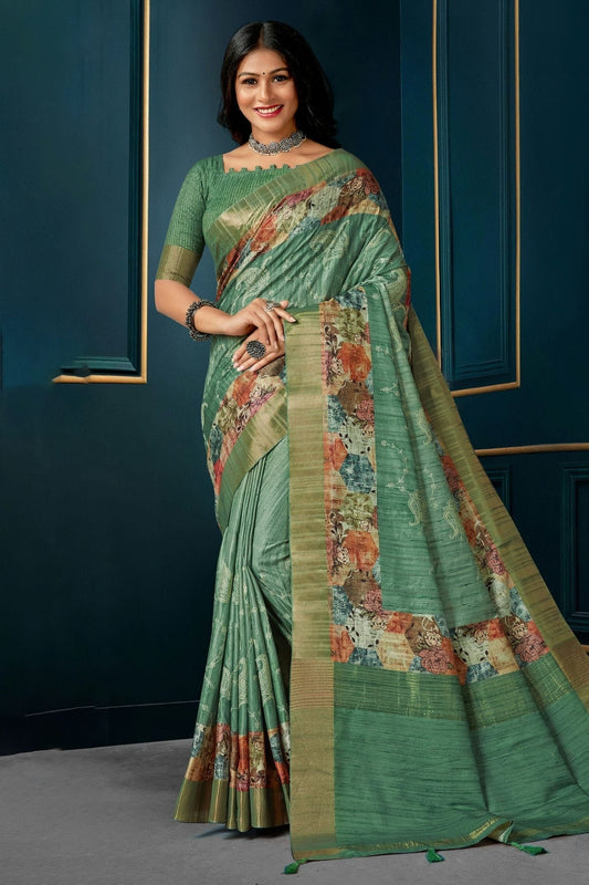 Rama Green Colour Kotha Silk Traditional Saree LC1121655