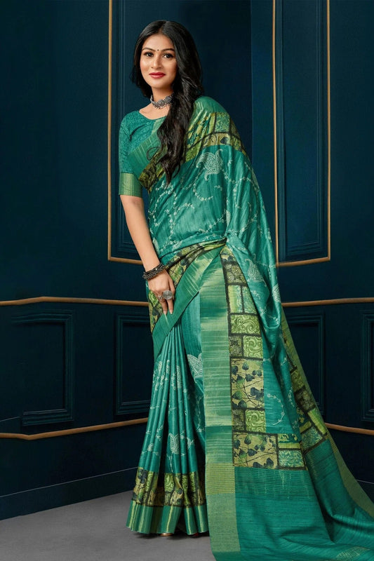 Rama Green Colour Kotha Silk Traditional Saree LC1121660