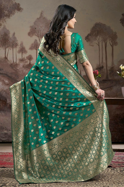 Rama Green Colour Lichi Silk Traditional Saree SD1112211 A